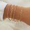 Gold Plated Rhinestone Studded Vintage Simple Cross Chain Bracelet